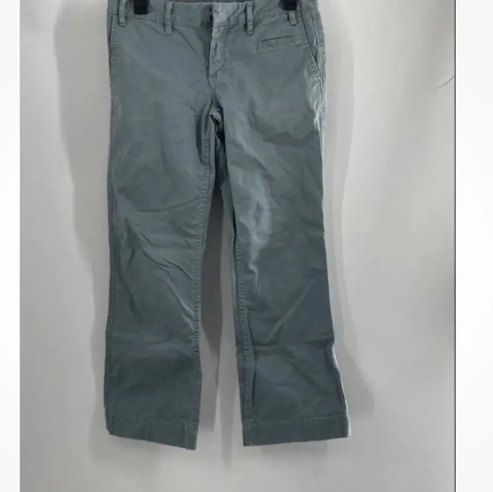 Tory Burch Womens Blue Cotton Blend Denim Wide-Leg Chino Pants Size 26